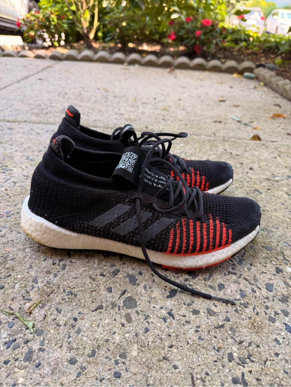 adidas Originals Black and Red Knit Athletic Sneakers